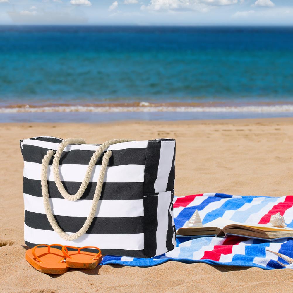Strandtasche Wasserdicht Sandfest Schultertasche mit Reißverschluss Reise Übernachtungstasche für Damen