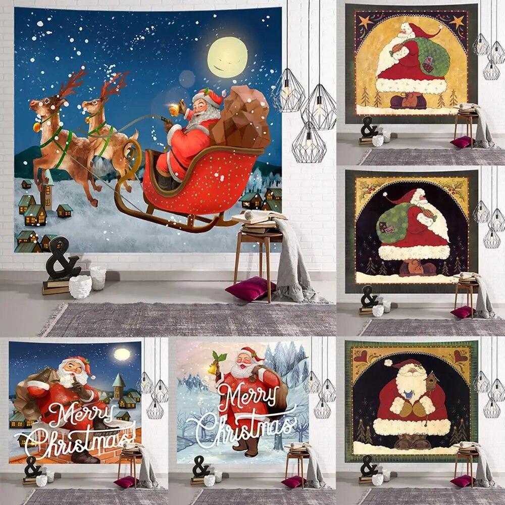 

Психоделический гобелен с изображением оленей, Настенного декора, фон, тканевый художественный рождественский лес, спальня, гостиная, домашний декор, гобелен