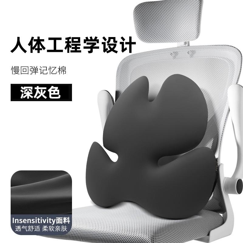 Ergonomic Lumbar Support Cushion Office Chair Memory Foam Back Pillow Modern Minimalist Multi-Function Lumbar Support Cushion - Dark Gray