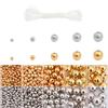 1Box 3/4/6/8/10mm Gold Metal Plated CCB Round Seed Spacer Loose Beads For Jewelry making DIY Accessories