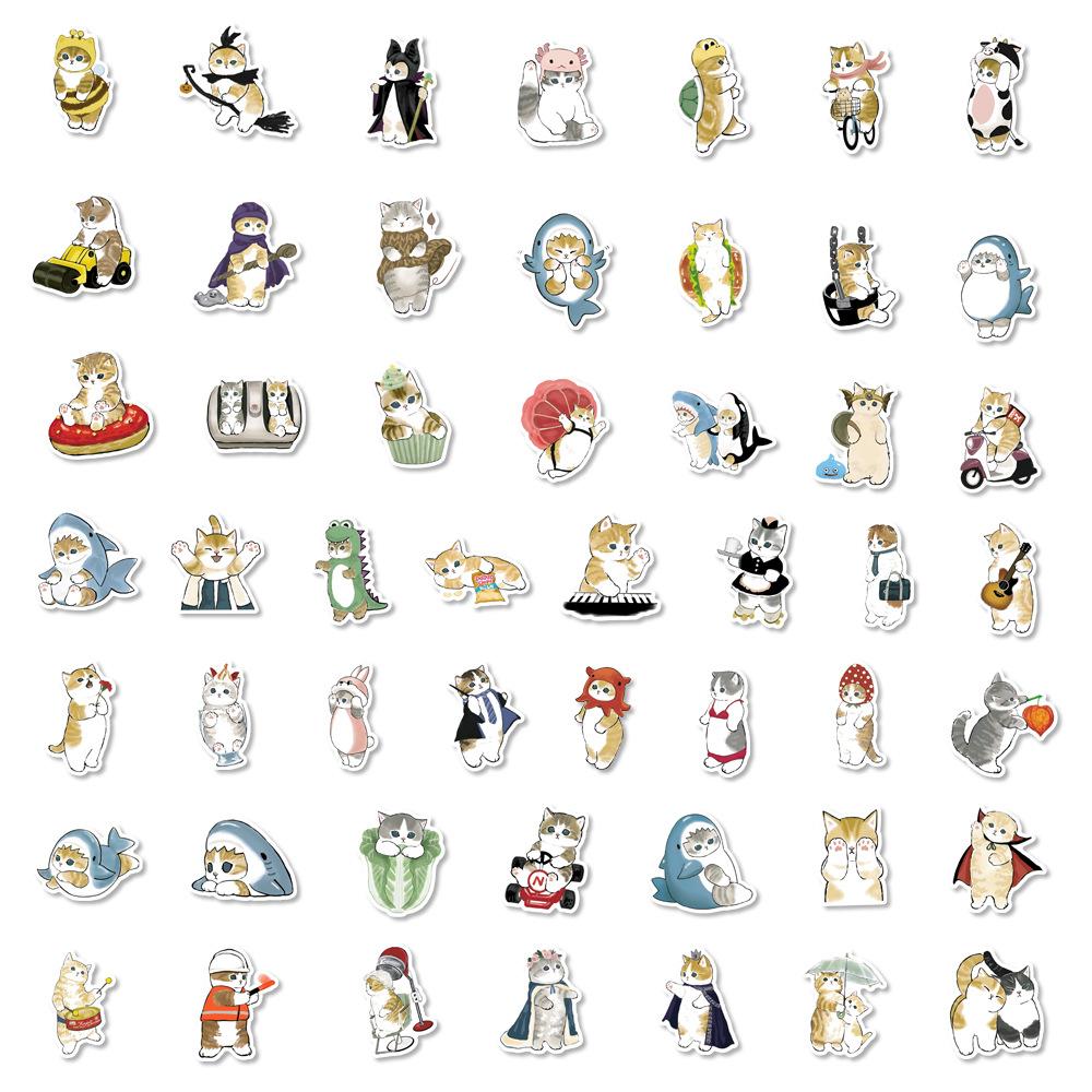 50 100Pcs Cute Cartoon Cat Stickers Laptop Pad Phone Fridge Scrapbooking Funny Animal Decal Sticker For Kids Gift Toy