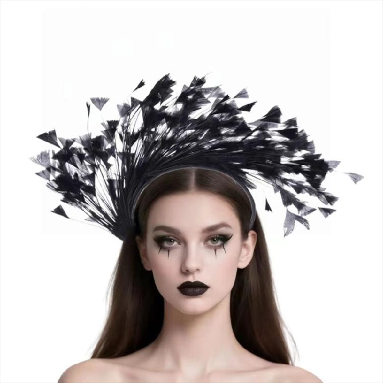 Practical Feather Hairband Hair Decors Headband For Halloween Costume Parties Stage Performances And Cosplay Event