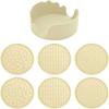 Silicone Drink Coasters with Holder, Set of 6, Outdoor Cup Mat for Hot or Cold Drinks, Thickened, Non-Slip,Non-Stick,