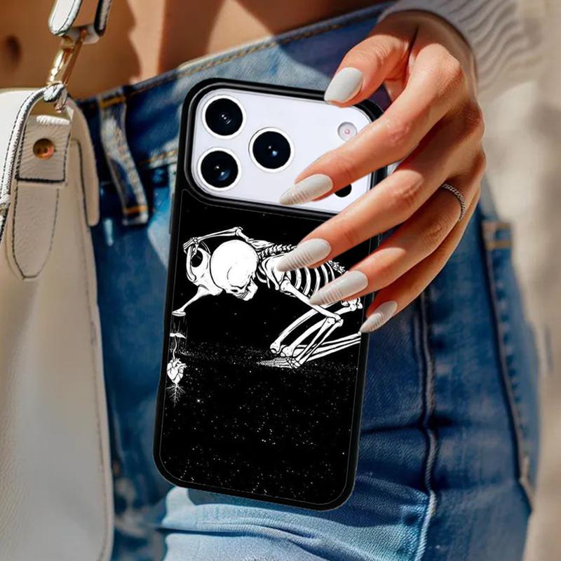 Aesthetic Skeleton Phone Case For iPhone 17 Air 14 15 13 12 Max Cover For Apple 14 15 16 16e 11 Pro Max Plus Coque