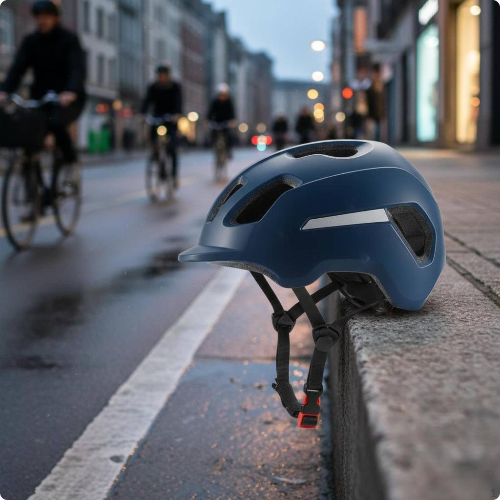 Town Bike Helmet Reflective Strip Cycle Adjustable Sports Gear for Men and Women, Adults