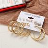 IF ME Trendy Geometirc Gold Round Hoop Earrings Set For Women Big Leopard Resin Hoop Earrings Accessories Jewelry Party