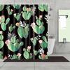 Tropical Cactus Plant Pineapple Shower Curtains Bathroom Frabic Waterproof Polyester Bath Curtain