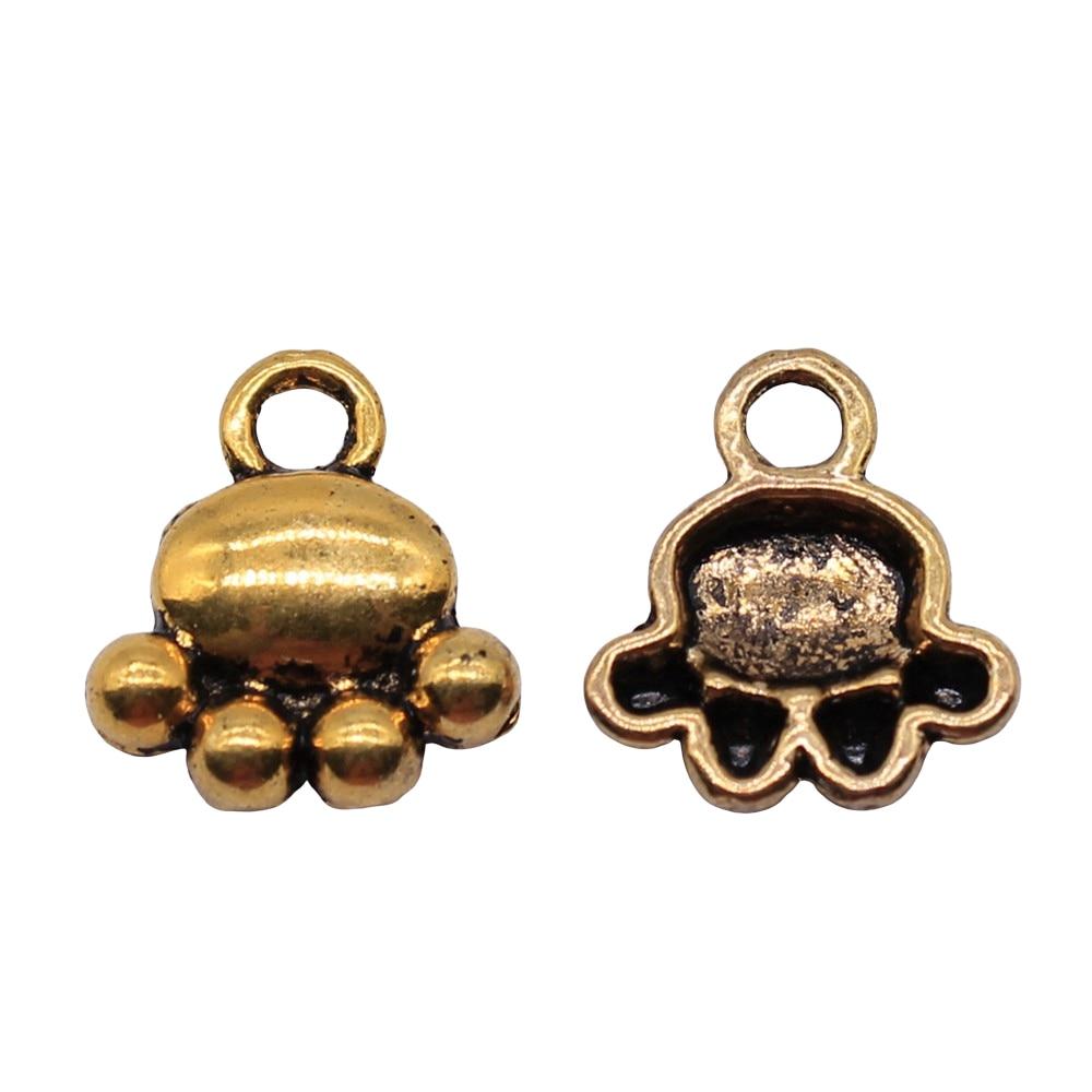 

20шт подвески в виде лапок античное золото цвет цинковый сплав 14х12мм