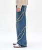 DECET Fringe Applique Wide Jeans Dcpt054Bluea
