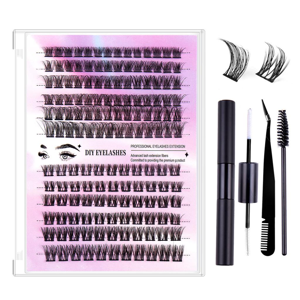 Diy Segmented False Eyelashes 12 Rows Large Capacity Glue Tweezers Set Combination Eyelashes