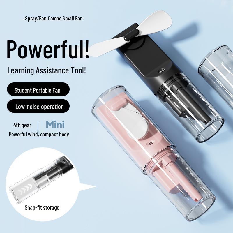 Portable Mini Cartoon Fan & Humidifier: Children's Handheld Water Spray