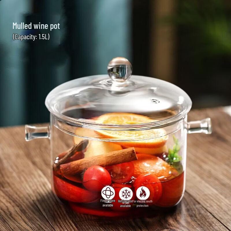 ZISIZ Transparent Glass Cooking Pot