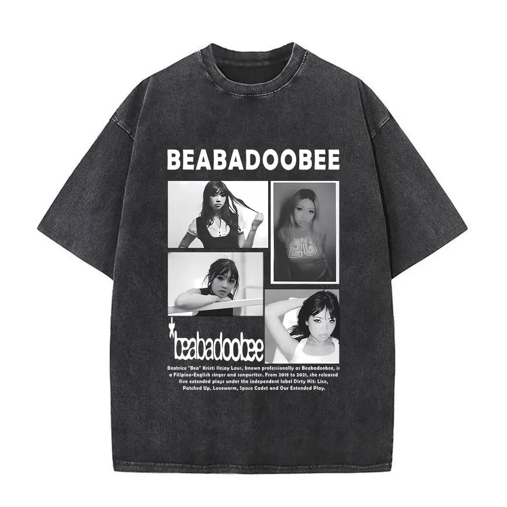 Hot Sale Singer Beabadoobee Graphic Print TShirt Men Women Vintage Washed Cotton Streetwear Fashion Oversize Top Summer New Top