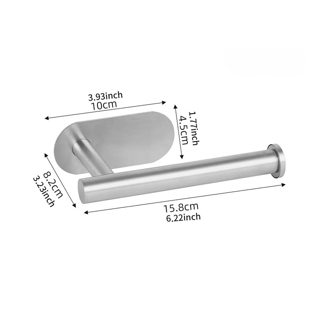 Stainless Steel Toilet Paper Holder, Self-adhesive Wall Bracket, Modern Bathroom Tissue Holder, Shower Towel Rack Accessory