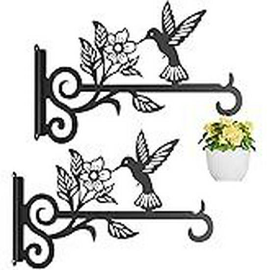 Metal Hanging Plant Bracket with Birds for Indoor & Outdoor Decor