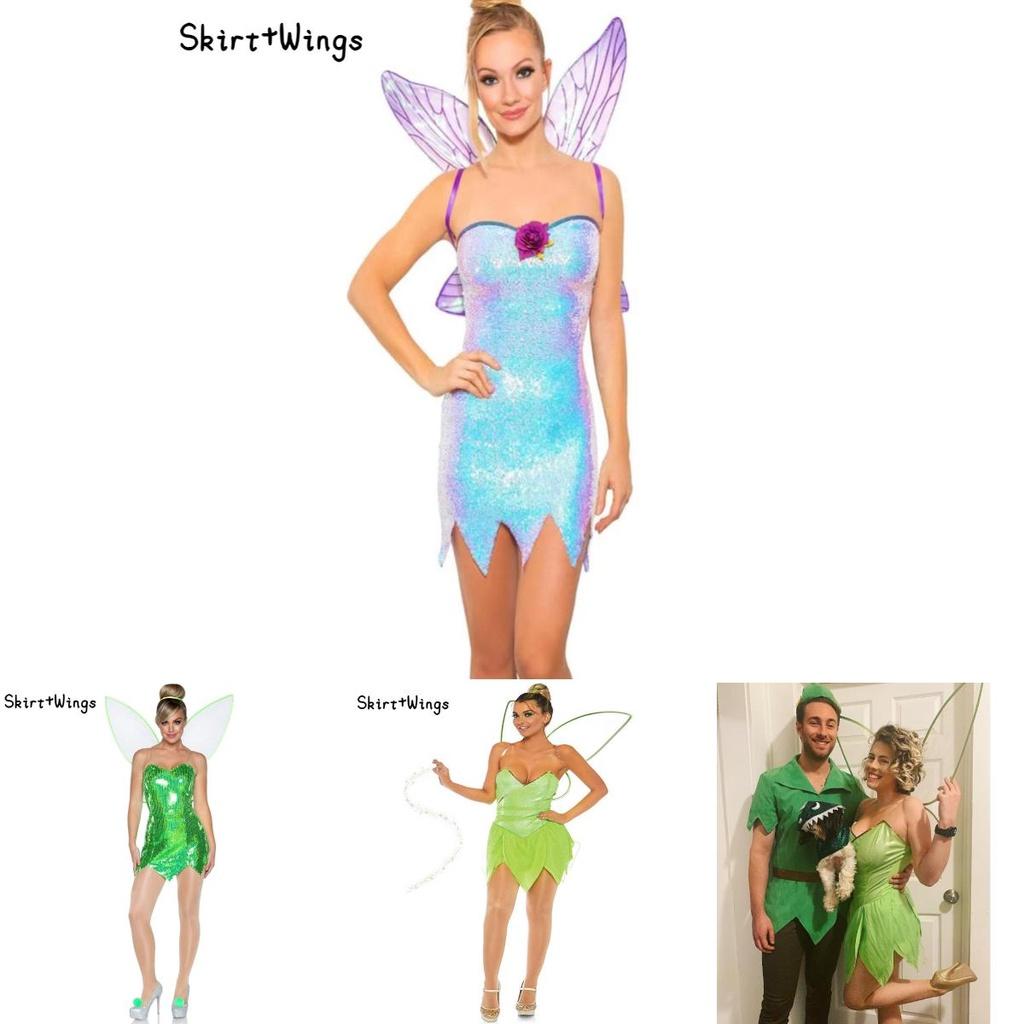 Women's Fantasy Cosplay Dress With Mischievous Fairy Elf Wings For Christmas And Halloween