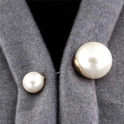 Vintage zlaté brože špendlíky Double Head simulace Pearl Velké velké brože doplňky svatební šperky