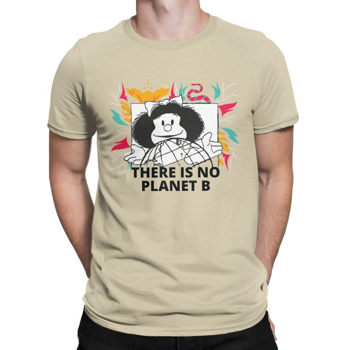 Mafalda There Is No Planet B T Shirt Men 100 Cotton Funny T Shirt Round Collar 3XL