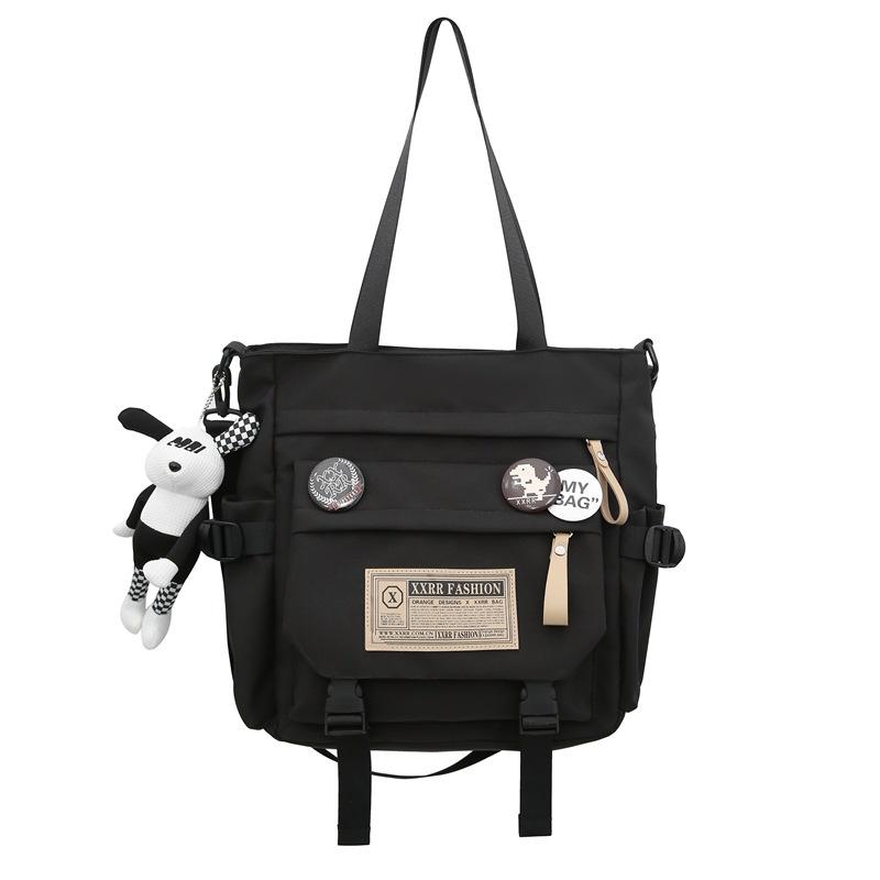 

Женская сумка через плечо большой емкости Мужская сумка через плечо Сумка для студентов Классы Книга Сумка чёрный