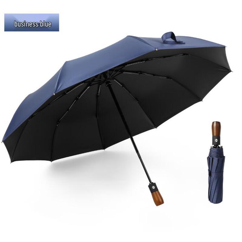 

Nanzhao Automatic Wooden Handle 10-Rib Black Rubber Umbrella