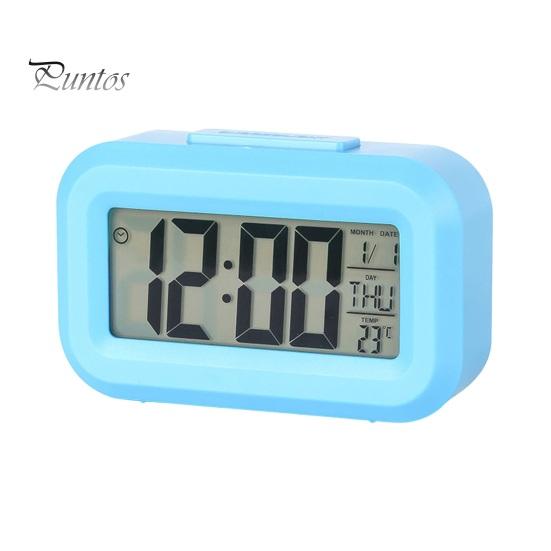 

Цифровой дорожный будильник с функцией повтора сигнала, простой в использовании, дисплей в 12/24 часах, настольные часы с питанием от батареек синий