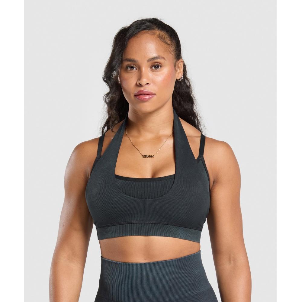

Gymshark Gains Бесшовный бюстгальтер-бралетт черный B1c6g Bcph XS