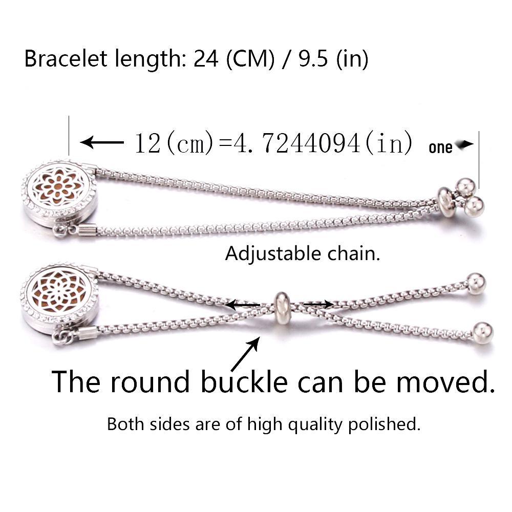 Crystal Rhinestone Aromatherapy Tree of Life Bracelet - Adjustable Titanium Steel with Essential Oil Compartment.