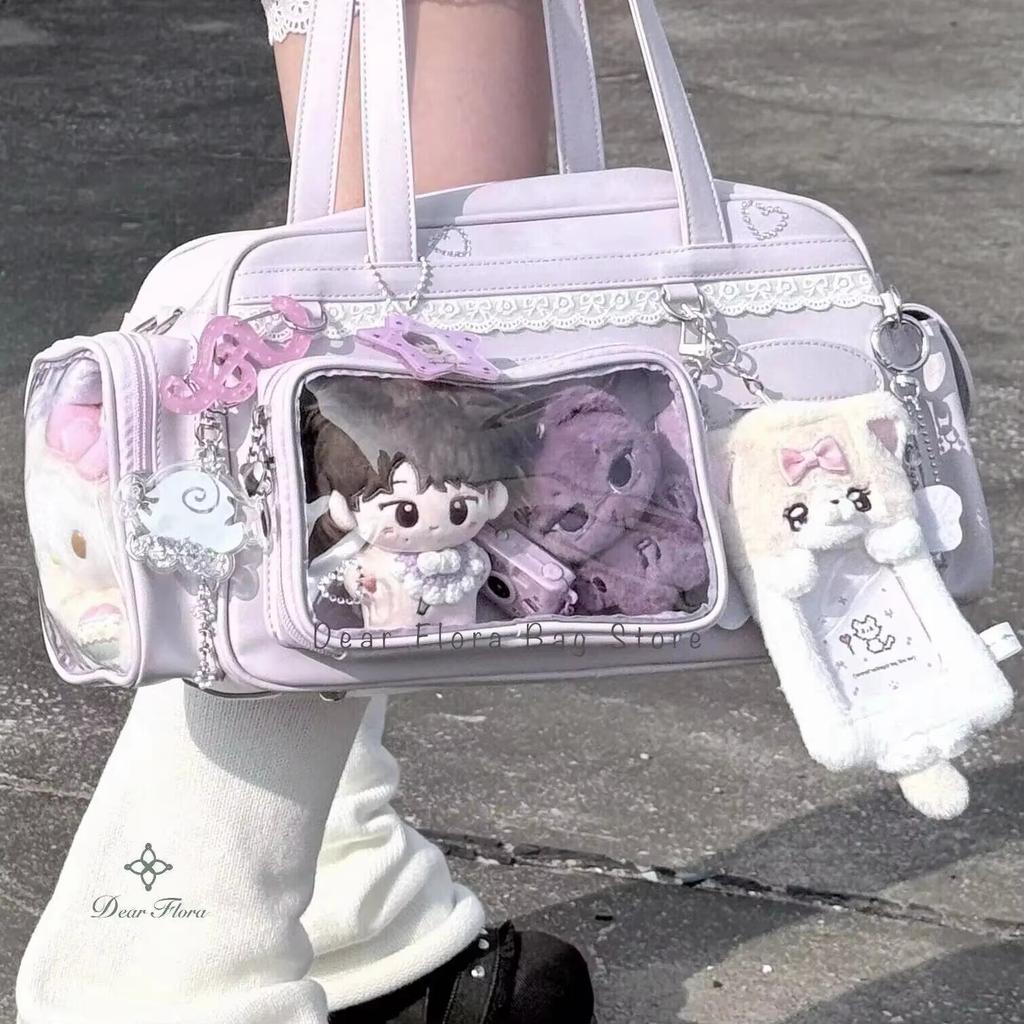 Y2K Nouveau Sac Ita pour Concert Grand Sac à Bandoulière Capacité JK Sac à Dos Transparent Fille Mignonne Sac Bandoulière pour Affichage de Badges DIY d'Exposition