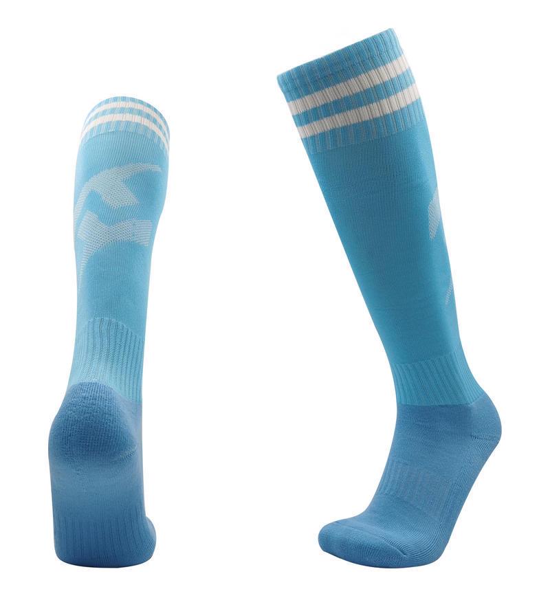

Чоловічі спортивні шкарпетки вище коліна для бігу, тренувань та футболу Adult One Size небо синє кольору