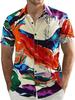 Men's Short Sleeve Shirt, Sunflower Print Loose Fit Shirt, Lightweight Collared Button-Up Casual Top