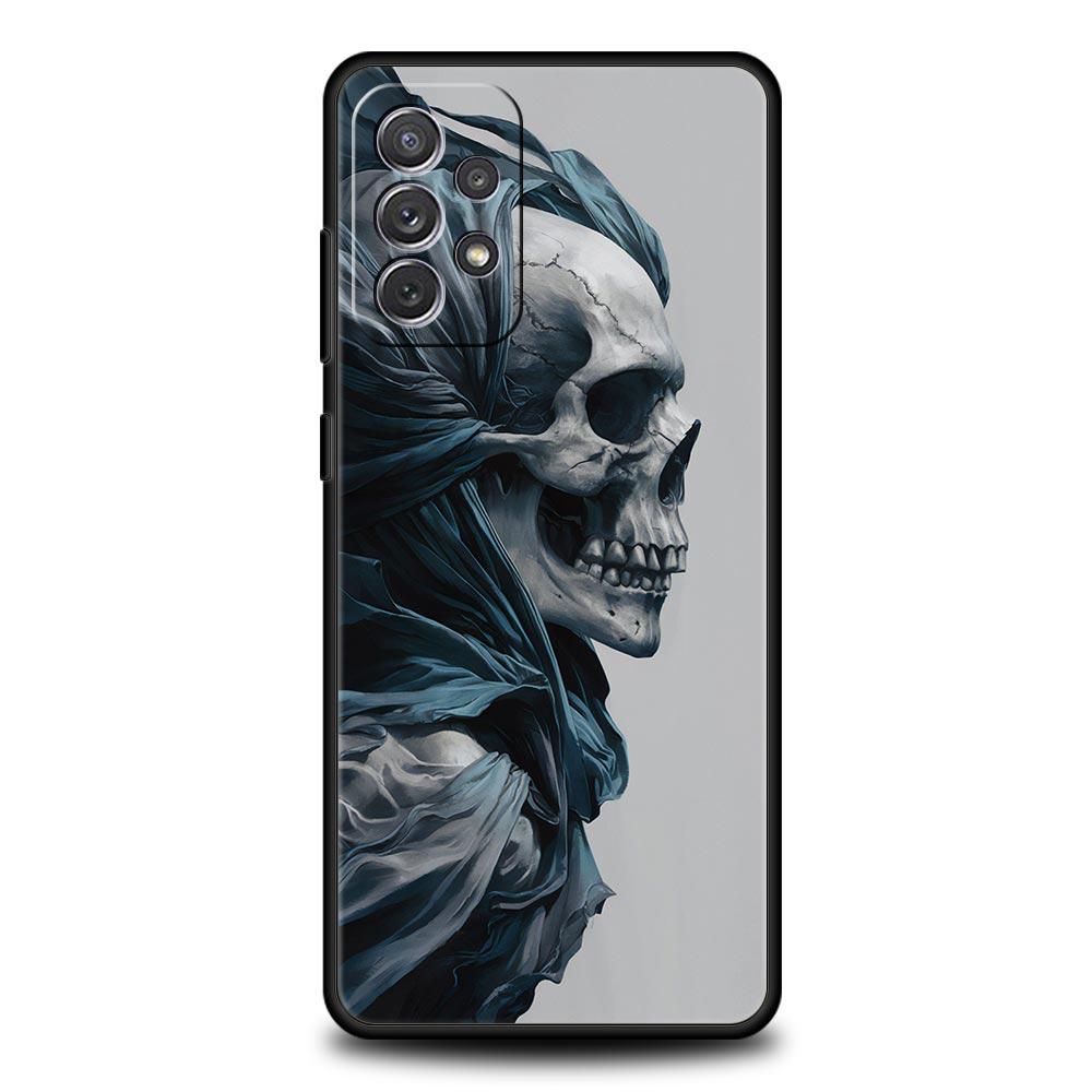Skeleton Skull Phone Case for Samsung Galaxy A55 A35 A17 A07 A15 A13 A25 A51 A71 A72 A73 A32 A52 A52S A41 5G Soft TPU Shell Bags