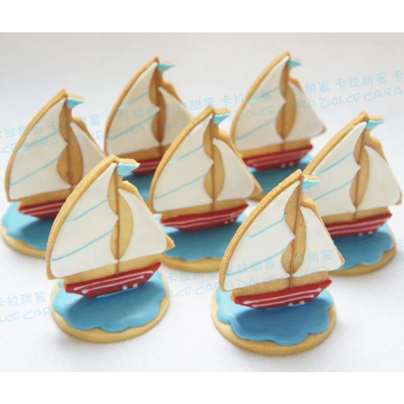 1pcs Saling Boat Moldes Metal Stainless Steel Cookie Cutters Reposteria Patisserie Biscuit Pastry Fondant Cake Decor Tools Bake