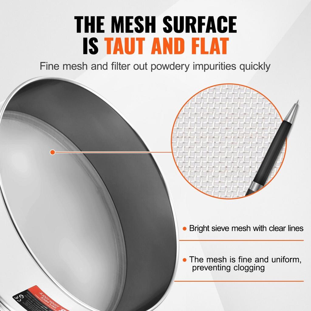 Flour Sieve Fine Mesh Stainless Steel 150 Mesh Flour Sifter for Baking
