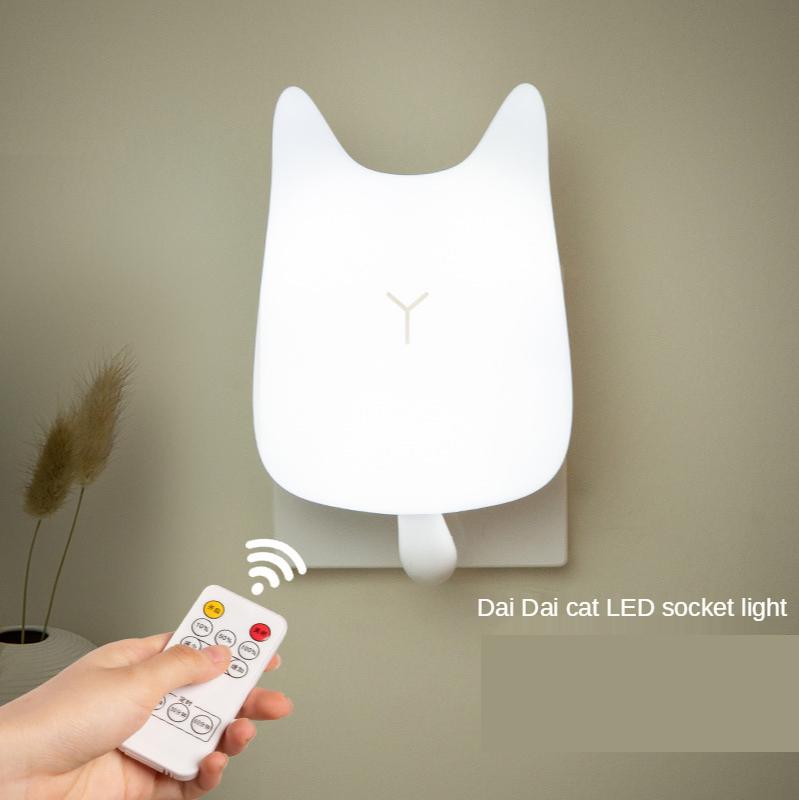 Creative Plug-in Timing LED Night Light for Bedroom Decoration with Night Soft Light Feeding Remote Control Bedside Light