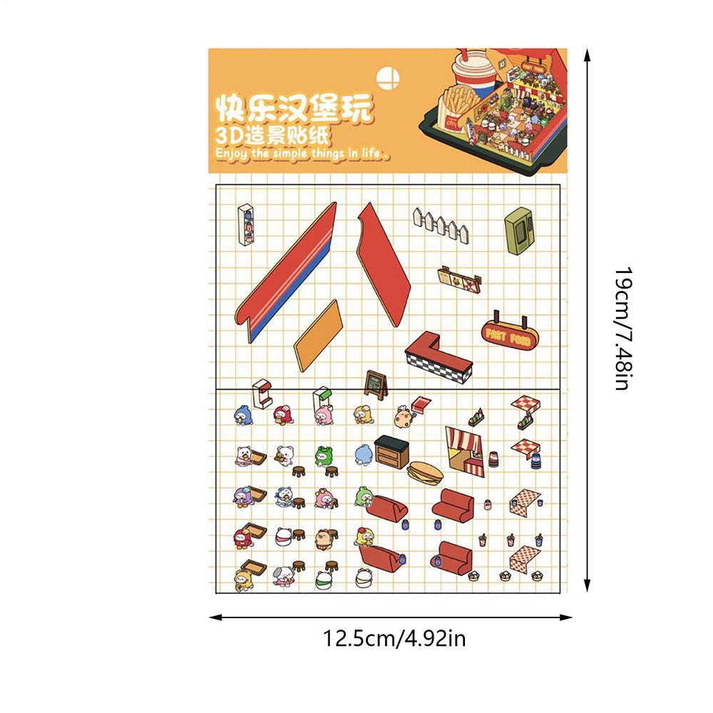 

3D Наклейки на стену Сделай свою миниатюрную сцену магазина Декаль Креативное украшение для дома комнаты блокнота скрапбука