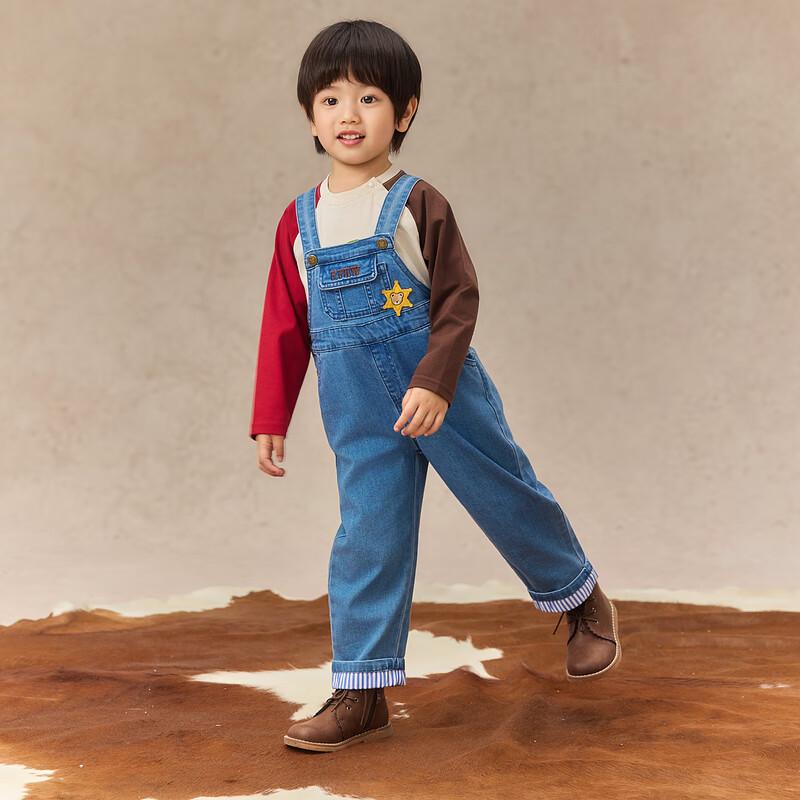 PawinPaw Cartoon Bear Baby Boy Denim Overalls