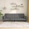VidaXL 2-seater Sofa Bed with Two Light Grey Fabric Pillows 375833