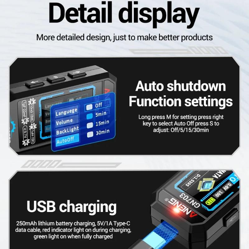 2026 Multifunctional Smart Tweezers LCR Meter Professional SMD ESR Test Capacitance Resistance Inductance Digital LCR Bridge Calibration USB Charging