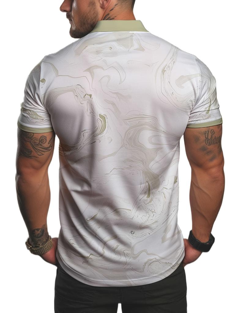 2026 Men's Summer Best-Selling Simple Patterned Printed Short-Sleeved Polo Shirt for Outdoor Leisure and Fashion
