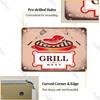 BBQ Party Metal Tin Plaque Retro Yard Garden Wall Decoration Signs Marked Barbecue Rules Slogan Plate Vintage Grill Poster