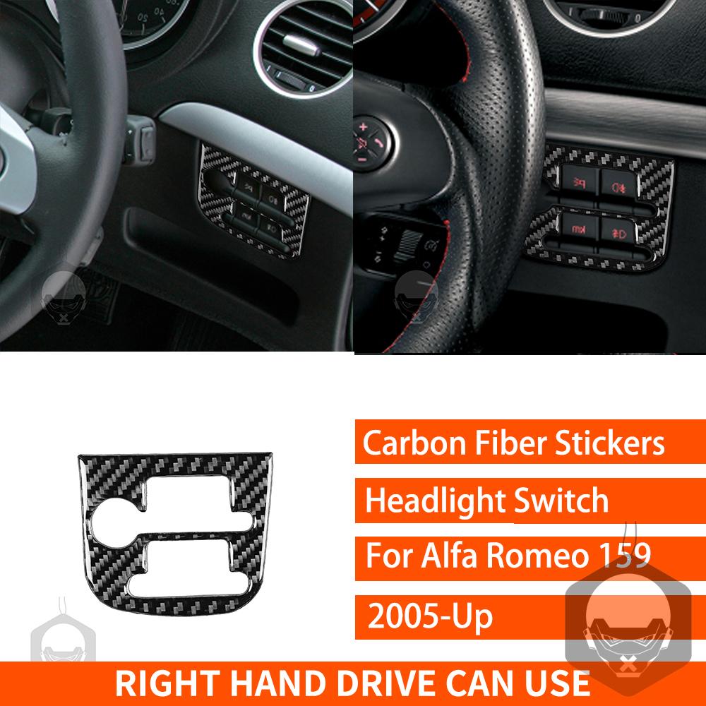 For Alfa Romeo 159 2005- Real Carbon Fiber Sticker Brera Spider Dashboard Gear Shift Panel Car ide Decorative Accessories