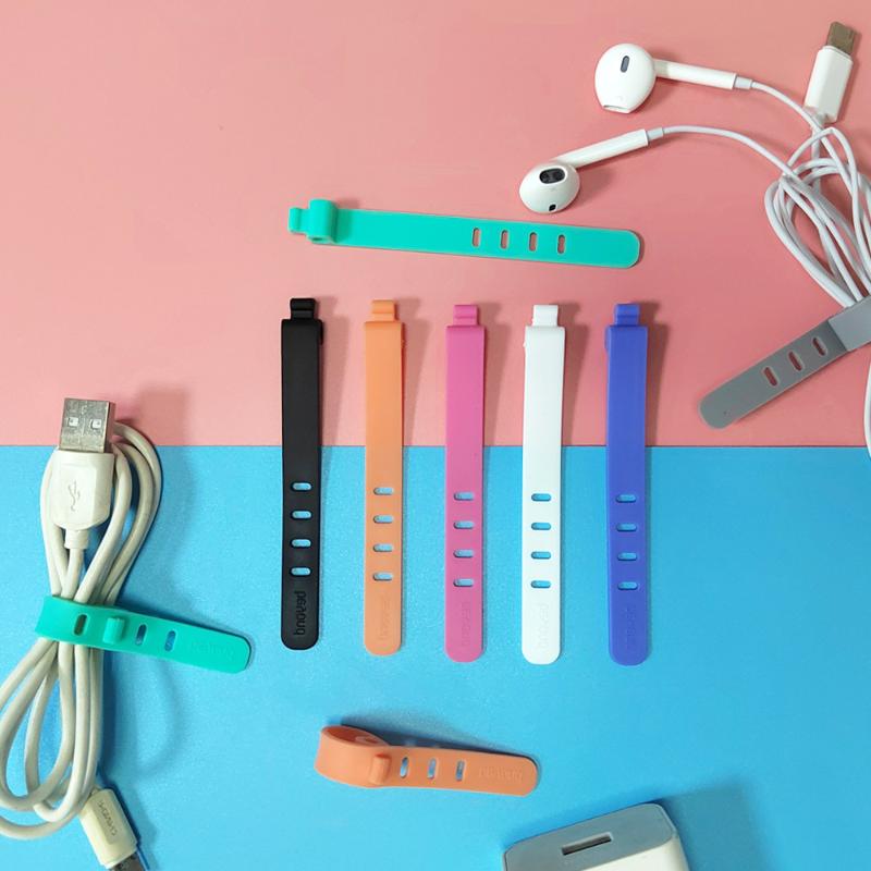 Silicone Cable Winder Organizer 20pcs Reusable Cord Management Straps Charging Wire Tie Arranger for Desk Home