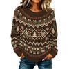 Maglione Pullover da Donna Casual Elegante a Manica Lunga con Collo Alto e Stampa Natalizia