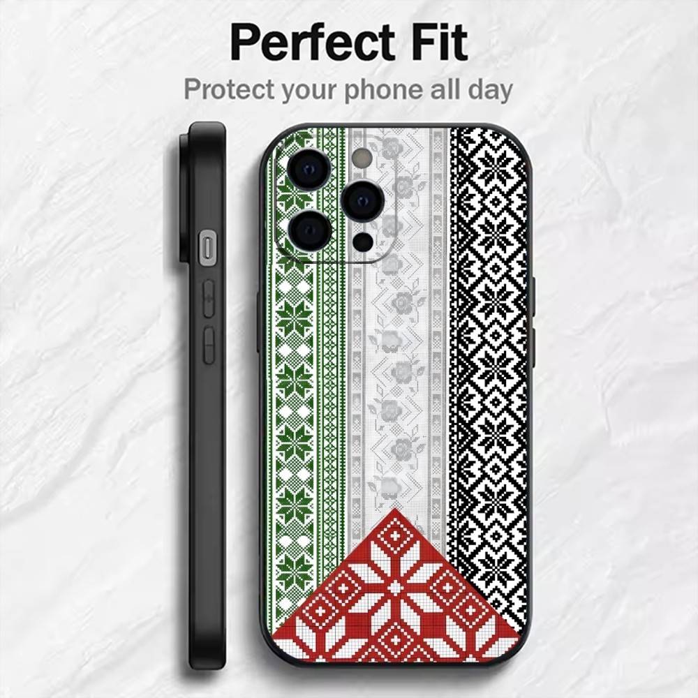P-Palestinian HattA Head-Band Pattern Phone Case For iPhone17,16,15,14,13,12 Plus,Max Soft Silicone Black Cover