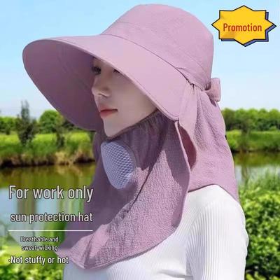 Damen Sommer Sonnenhut für ländliche Feldarbeit – Gesichtsschattenspendender Teeerntehut mit Sonnenschutz