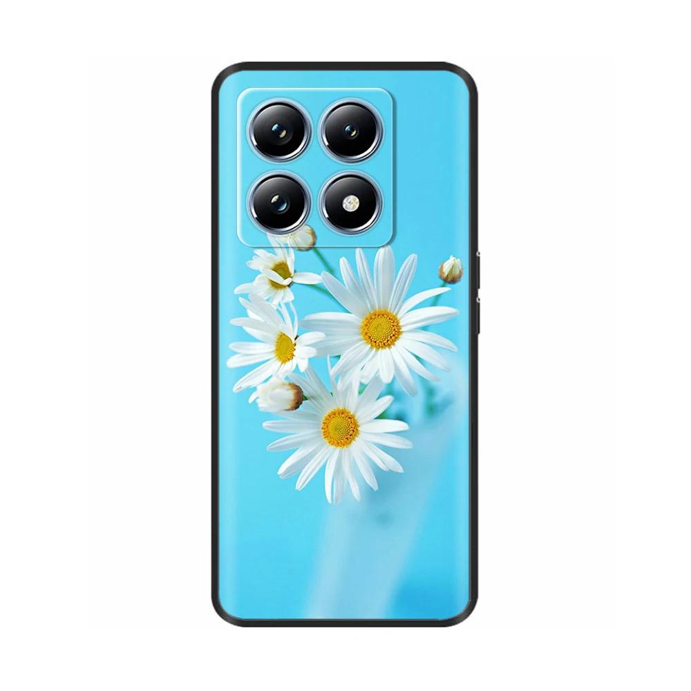 Für Xiaomi 14T Pro Hülle Silikon Luxus Blume Weicher Bumper Für Xiaomi Mi 14T Handyhülle Mode TPU Fundas für Xiaomi 14T 14 t