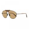 Tom Ford Sunglasses Aviator Full Rim  Shiny Gunmetal Frame And Brown Lens Ft109508e Grey