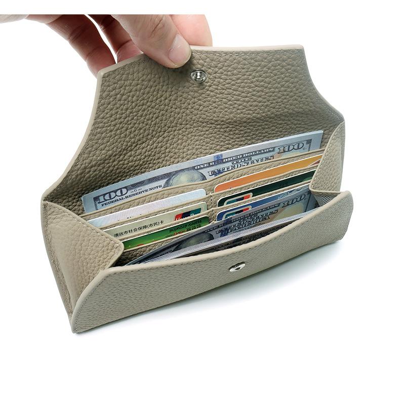 The First Layer Of Cowhide Creative Versatile Long Wallet Women'S Simple Leather Glasses Case Wallet Can Be Placed On Mobile Phones