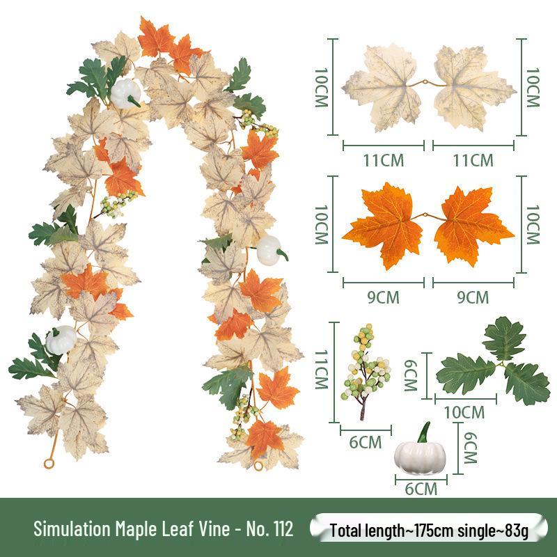Artificial Maple Leaf Vine for Autumn Harvest Festival & Thanksgiving Decorations