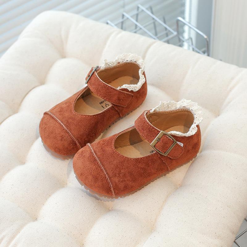 

2025 весна новая женская детская повседневная ретро одинарная обувь модная маленькая принцесса мягкая подошва кожаная обувь детская обувь 25
